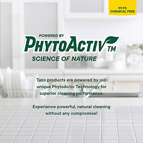 Tazo Chemical Free Dishwash Liquid Gel with Lemon Oil, 550 ml  Removes & Cuts Grease Easily, For Perfect Shine