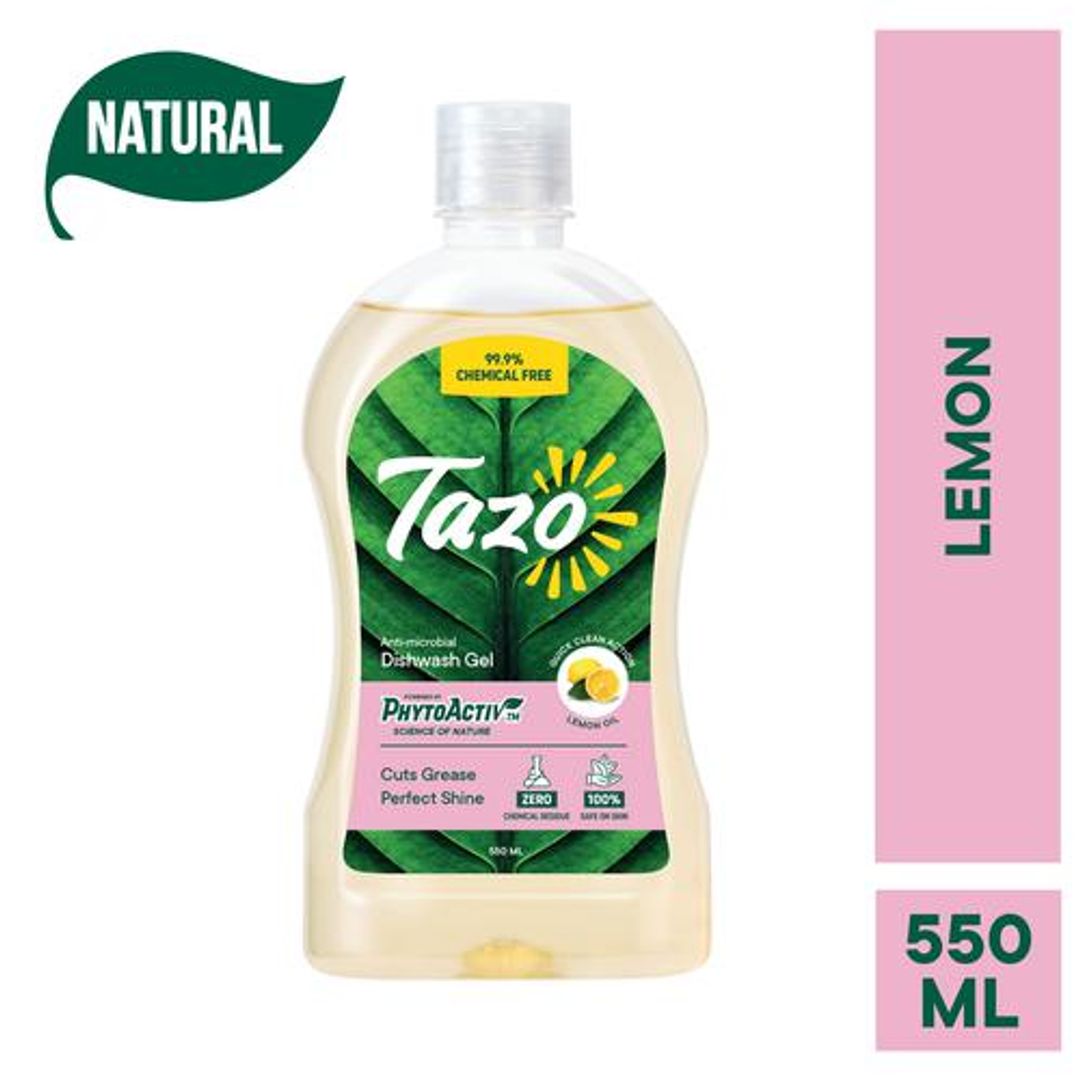 Tazo Chemical-free Dishwash Liquid Gel with Lemon Oil, 550 ml 