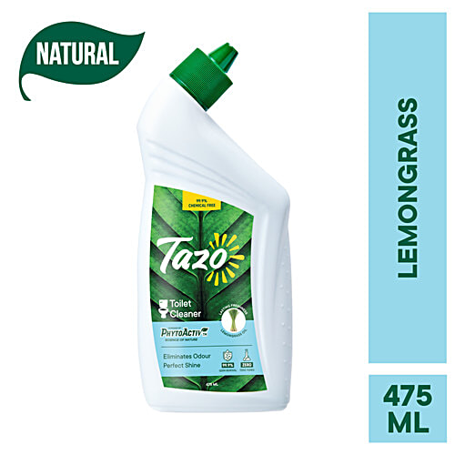 Tazo Chemical Free Toilet Cleaner with Lemongrass Oil, 475 ml  Eliminates Odour & 99.9% Germs, Zero Toxic Fumes, Perfect Shine