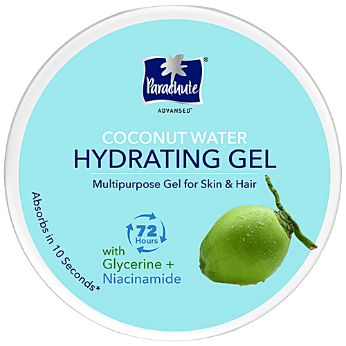 Parachute Advansed Coconut Water Hydrating Gel Multipurpose For Hair & Skin - 72h Moisturisation, With Glycerine & Niacinamide, 200 ml  