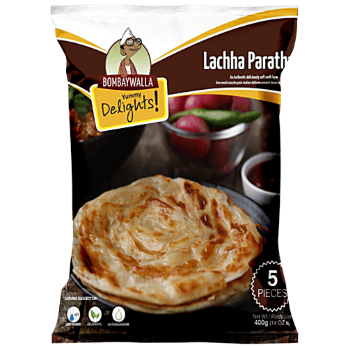 Bombaywalla Foods Lachha Paratha - Natural, No Added Preservatives, 400 g (5 pcs) 