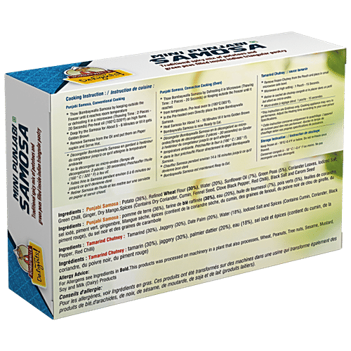 Bombaywalla Foods Mini Punjabi Samosa - No Onion Or Garlic, No Added Preservatives, 500 g (Get Free Tamarino Chutney Inside) 