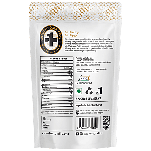 Buy Wholesome First Dried Cranberries Rich In Vitamin C Online at