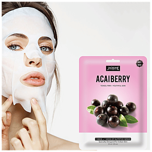 Jaquline USA Acaiberry Sheet Mask - For Toned & Firm Skin, 30 g  
