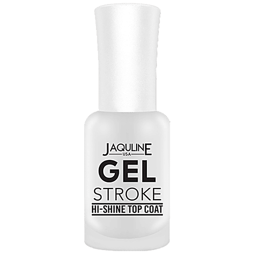 Jaquline USA Gel Stroke Hi Shine Top Coat - Increases Shine Of Nail Paints, 8 ml  