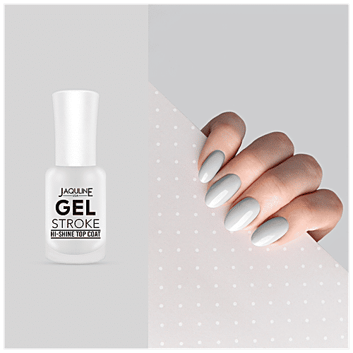 Jaquline USA Gel Stroke Hi Shine Top Coat - Increases Shine Of Nail Paints, 8 ml  