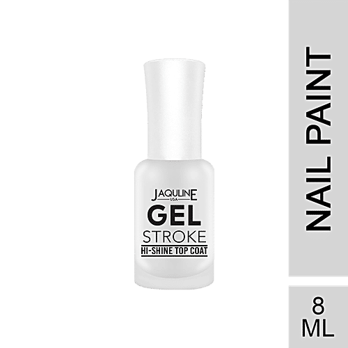 Jaquline USA Gel Stroke Hi Shine Top Coat - Increases Shine Of Nail Paints, 8 ml  