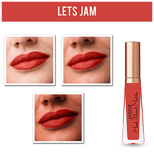 Jaquline USA Mad About Matte Liquid Lipstick - Long Lasting, Smudge Proof, 6.5 ml Let's Jam 