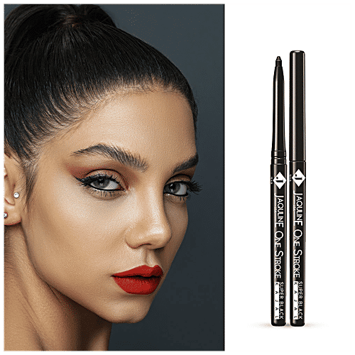 Jaquline USA One Stroke Super Black Kajal - Water & Smudge Proof, 0.30 g  