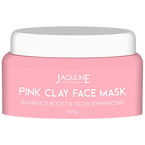 Jaquline USA Pink Clay Face Mask - Boosts Radiance, 100 g