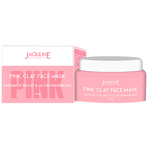 Jaquline USA Pink Clay Face Mask - Boosts Radiance, 100 g
