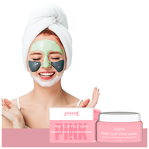 Jaquline USA Pink Clay Face Mask - Boosts Radiance, 100 g