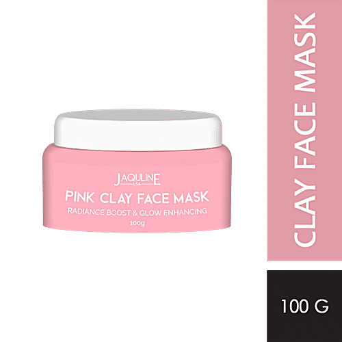Jaquline USA Pink Clay Face Mask - Boosts Radiance, 100 g