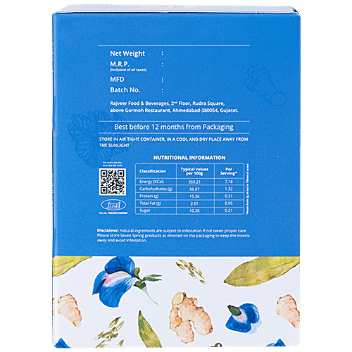 Seven Spring Tea Blue Pea Ginger Fennel Tea - Packed Wth Nutrients, Boosts Immunity, 60 g Box 