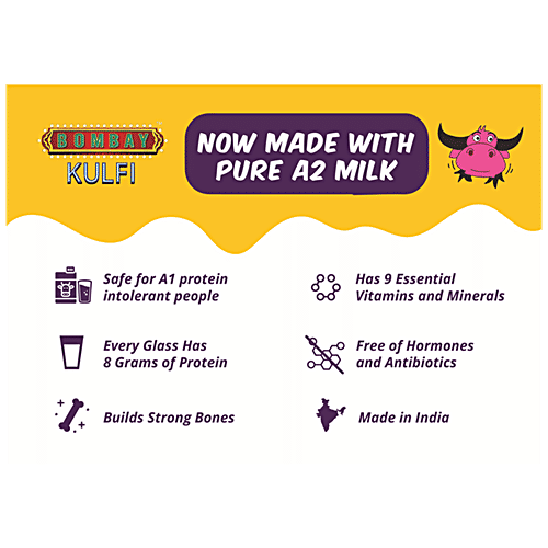 BOMBAY KULFI Kesar Pista Kulfi Natural Ice Cream - Unique Taste, Juicy, Perfect Dessert, 500 ml Tub 