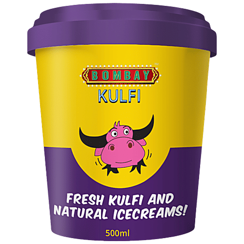 BOMBAY KULFI Kesar Pista Kulfi Natural Ice Cream - Unique Taste, Juicy, Perfect Dessert, 500 ml Tub 