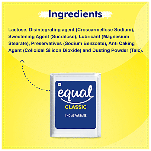 Equal Classic Zero Calorie Sweetener - No Aspartame, Diet-Friendly, 50 g (500 pcs) 