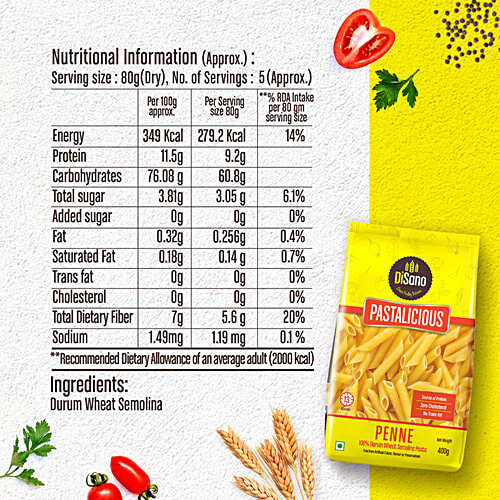 Disano Penne Pasta Durum Wheat, 400 g
