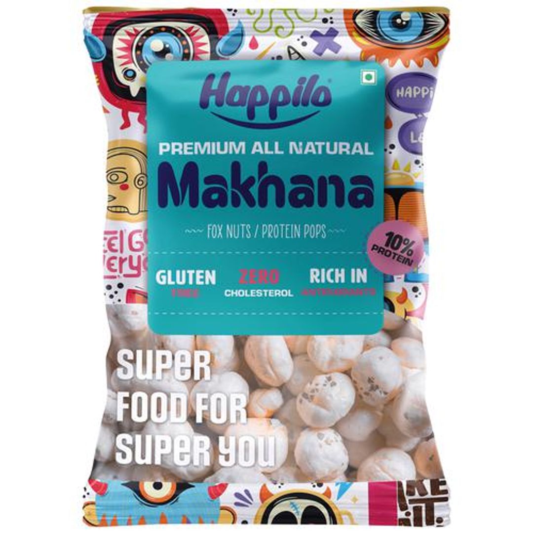 Happilo Premium All Natural Fox Nuts - Phool Makhana, 100% Protein, Zero Cholesterol, 100 g 