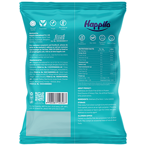 Happilo PremiumÂ All Natural Fox NutsÂ - Phool Makhana, Protein, Zero Cholesterol, 200 g  