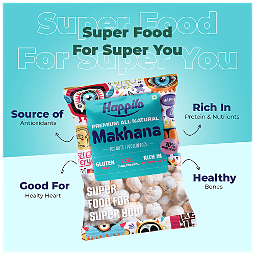 Happilo PremiumÂ All Natural Fox NutsÂ - Phool Makhana, Protein, Zero Cholesterol, 200 g  