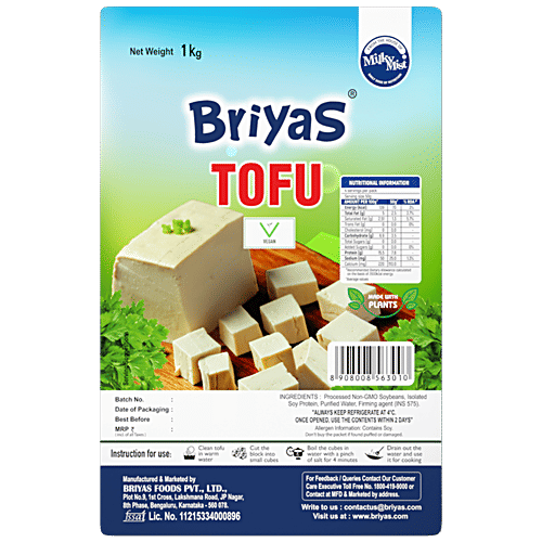 Buy BRIYAS Tofu Paneer Vegan, Contains Soy Online at Best Price of Rs