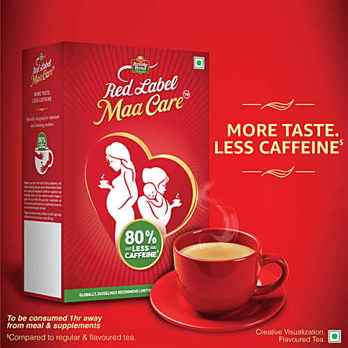 Brooke Bond Red Label Maa Care Flavoured Tea - 80% Less Caffeine, For Expectant & Lactating Mothers, 100 g  
