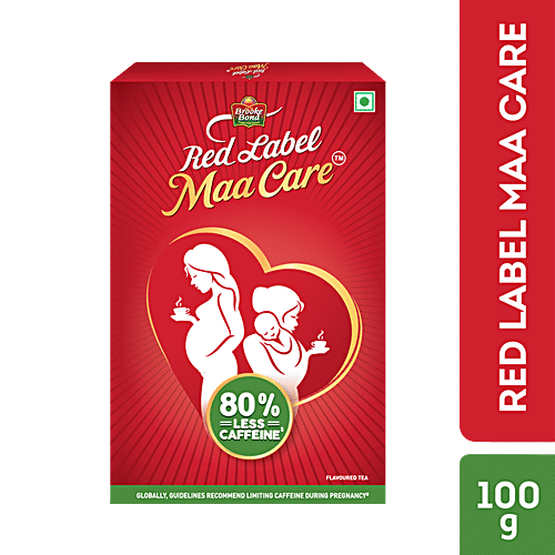 Brooke Bond Red Label Maa Care Flavoured Tea - 80% Less Caffeine, For Expectant & Lactating Mothers, 100 g  