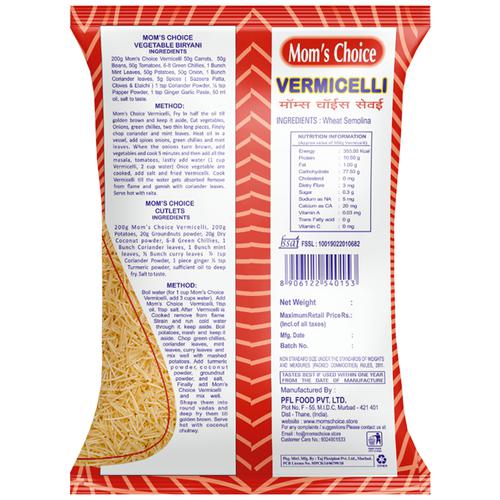 MOM'S CHOICE Vermicelli - Short Cut, Plain, High In Calcium, 400 g Pouch 