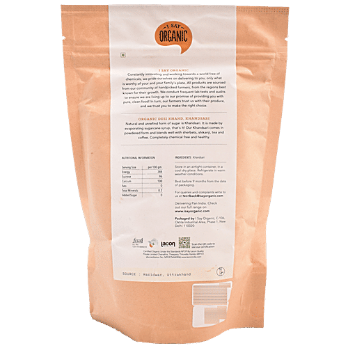 I Say Organic Desi Khand/Khandsari - Organic, 500 g  