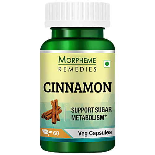 Buy Morpheme Remedies Cinnamon Veg Capsules 500 mg, Supports Sugar