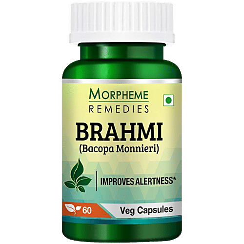 Morpheme Remedies Bacopa Monnieri/Brahmi Veg Capsules - 500 mg, Improves Alertness, 60 pcs  