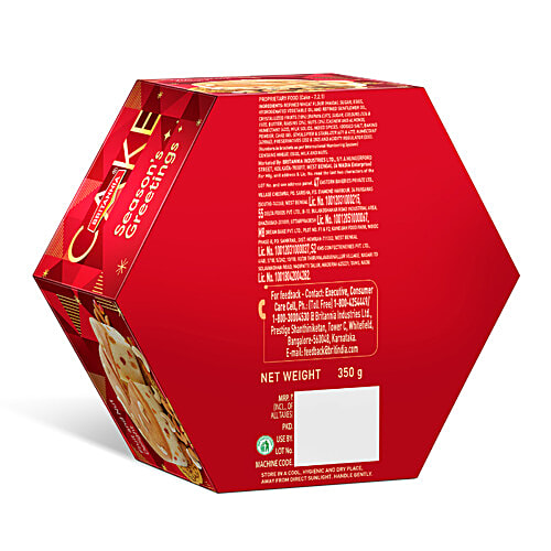 Britannia Season's Greetings - Fruit & Nut Delight Cake, Soft, Spongy & Fluffy, 350 g