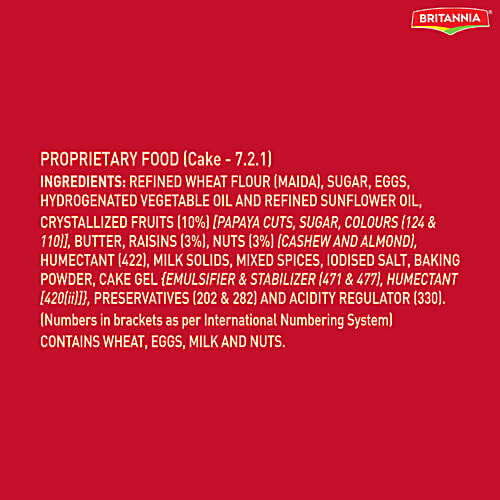 Britannia Season's Greetings - Fruit & Nut Delight Cake, Soft, Spongy & Fluffy, 350 g