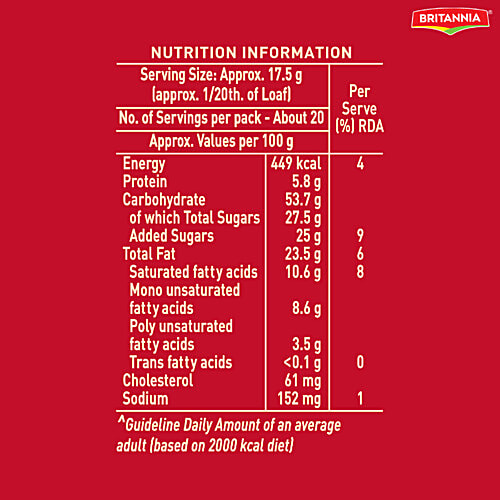 Britannia Season's Greetings - Fruit & Nut Delight Cake, Soft, Spongy & Fluffy, 350 g