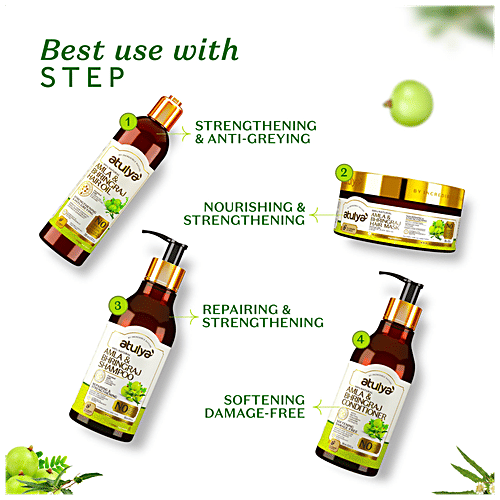 Atulya Amla Bhringraj Hair Mask - With Black Seed Oil, Deeply Conditions, Improves Texture, 200 g  