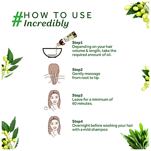 Atulya Neem & Sage Hair Oil - With Sesame, Nourishing & Anti-dandruff, Improves Growth, 200 ml  