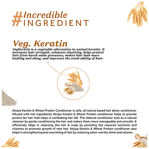 Atulya Keratin & Wheat Protein Hair Conditioner - Fenugreek, Hibiscus, Glossy, Voluminous, 300 ml