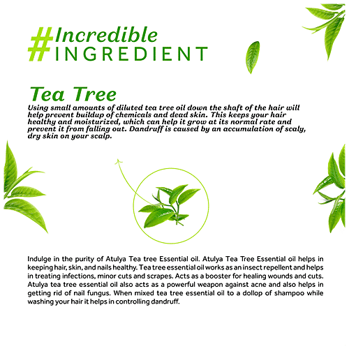 Atulya Tea Tree Essential Oil - Pure, Reduces Blemishes, Improves Skin Appearance, 15 ml  