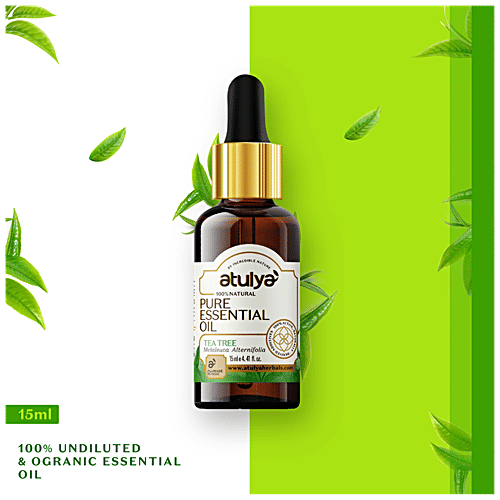 Atulya Tea Tree Essential Oil - Pure, Reduces Blemishes, Improves Skin Appearance, 15 ml  