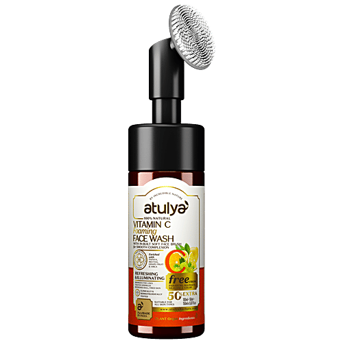 Atulya Vitamin C Foaming Face Wash - With Papaya, Reetha, Refreshing & Illuminating, 150 ml  