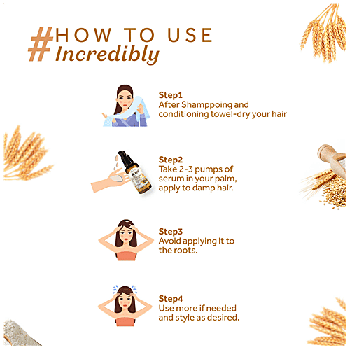 Atulya Keratin & Wheat Protein Hair Serum - With Amla Extract, Damage & Repairing, 50 ml  