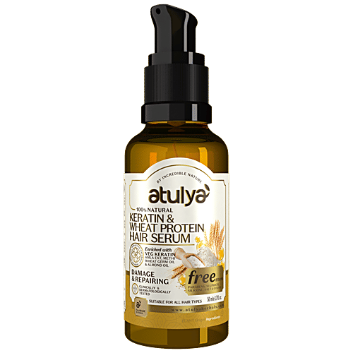 Atulya Keratin & Wheat Protein Hair Serum - With Amla Extract, Damage & Repairing, 50 ml  