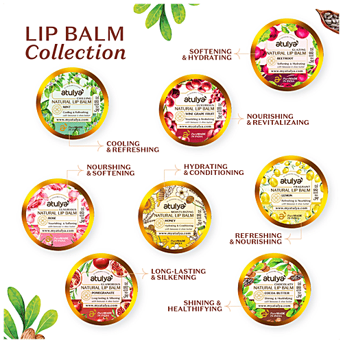 Atulya Natural Lip Balm - With Beeswax, Cocoa Butter, Shining & Healthfying, 5 g Chocolaty 