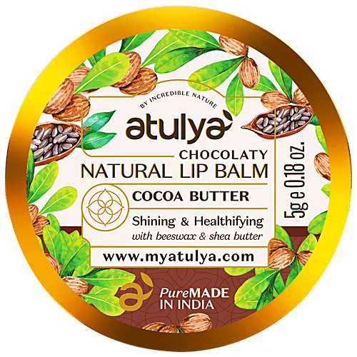 Atulya Natural Lip Balm - With Beeswax, Cocoa Butter, Shining & Healthfying, 5 g Chocolaty 