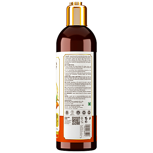 Atulya Sweet Almond Oil - Pure, Cold Pressed, Moisturising, Restorative, Reduce Fine Lines, 100 ml  