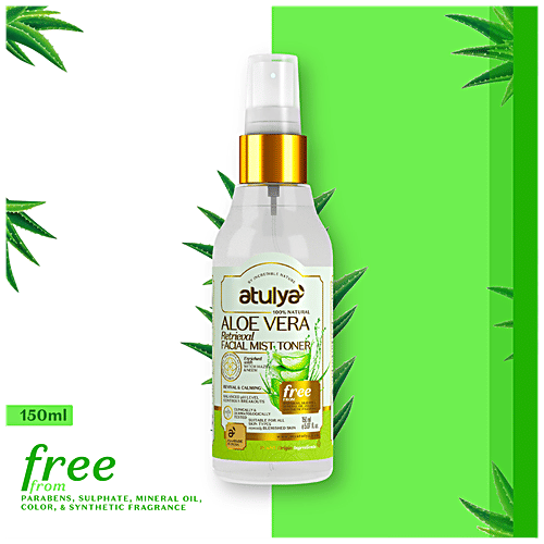 Atulya Aloe Vera Retrieval Facial Mist Toner - With Witch Hazel, Revival & Calming, 150 ml  