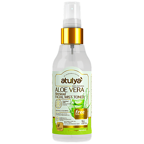 Atulya Aloe Vera Retrieval Facial Mist Toner - With Witch Hazel, Revival & Calming, 150 ml  