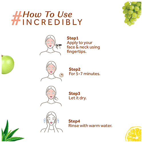 Atulya Vitamin C Face Mask - With Lemon, Chamomile Extract, Improves Luminosity, Skin Clarity, 200 g  