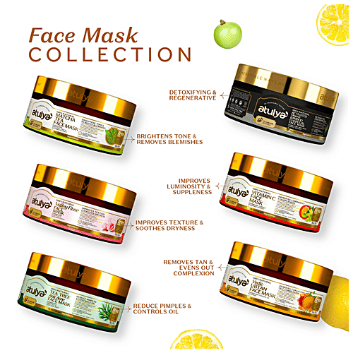 Atulya Vitamin C Face Mask - With Lemon, Chamomile Extract, Improves Luminosity, Skin Clarity, 200 g  